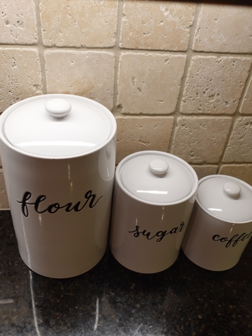 Kitchen Coffee, Flour, and Sugar containers. - Picture 2 of 5